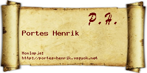Portes Henrik névjegykártya